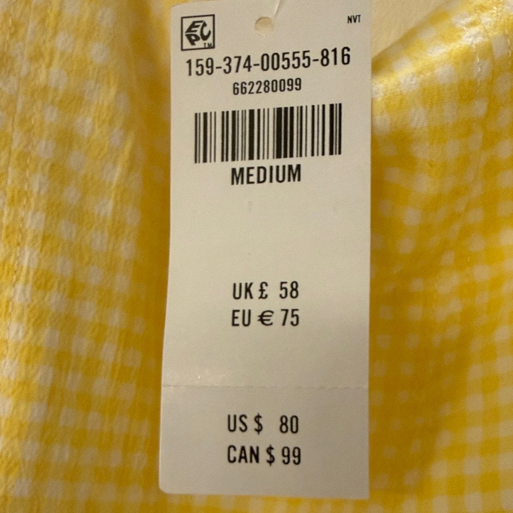 The A&F Mila Yellow Stretch Mini Dress Size Medium NWT - Picture 7 of 7